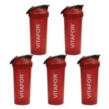 Kit 5X Coqueteleira Vermelha - 700ml Vermelho - Vitafor