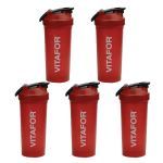 Kit 5X Coqueteleira Vermelha - 700ml Vermelho - Vitafor