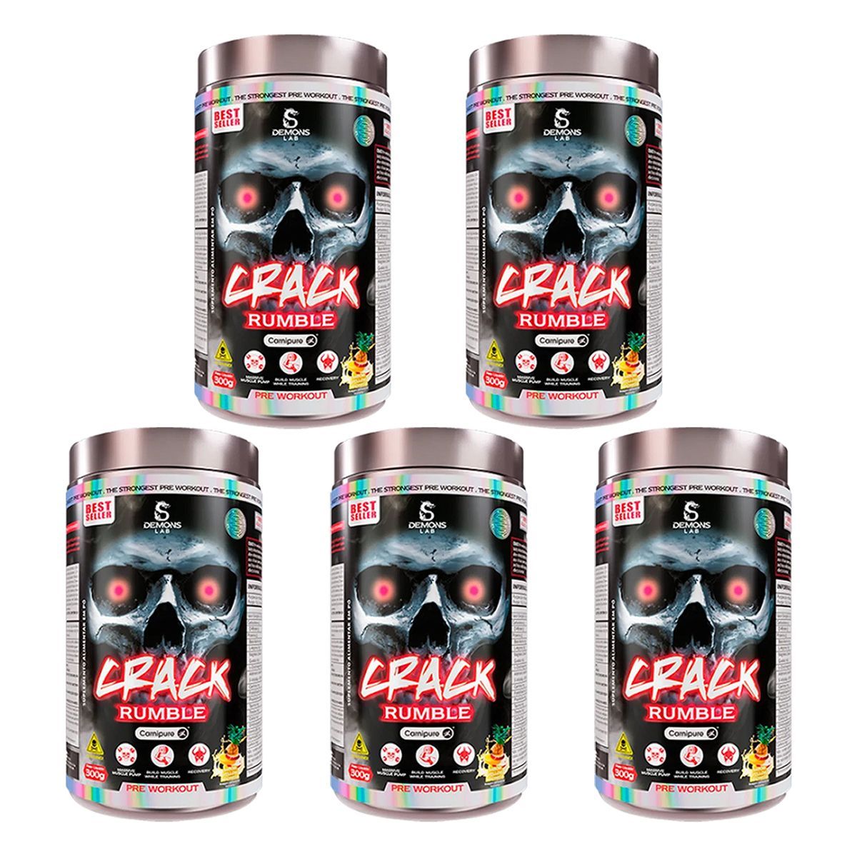 Kit 5X Crack Rumble - 300g Yellow Madness - Demons Lab