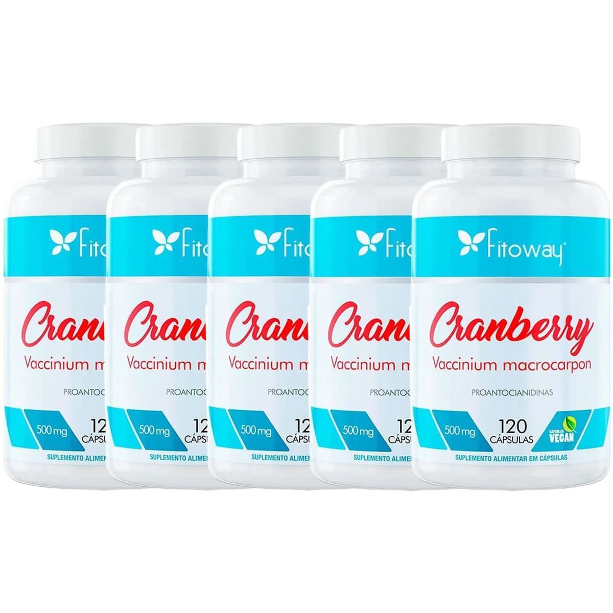 Kit 5X Cranberry - 120 C�psulas - Fitoway