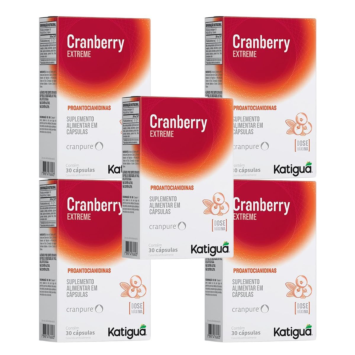 Kit 5X Cranberry Extreme - 30 C�psulas - Katigu�