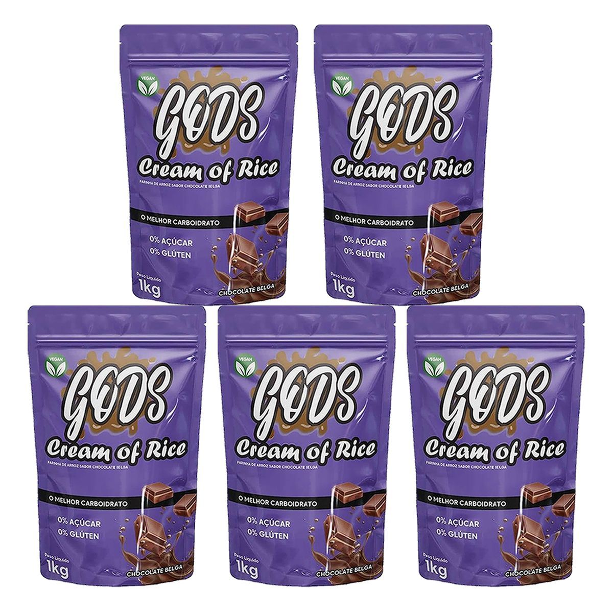 Kit 5X Cream of Rice - 1000g Refil Chocolate - Canibal