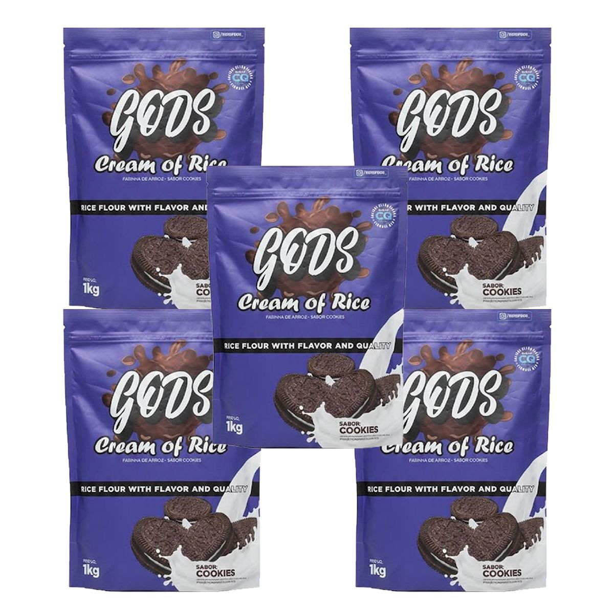 Kit 5X Cream of Rice - 1000g Refil Cookies - Canibal