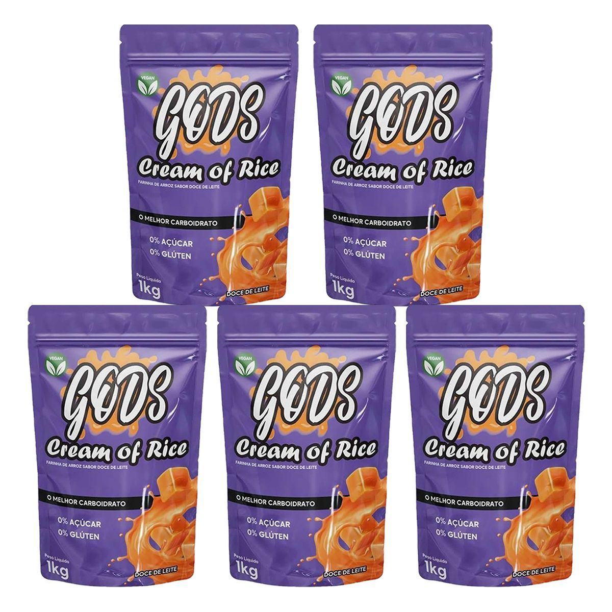 Kit 5X Cream of Rice - 1000g Refil Doce de Leite - Canibal