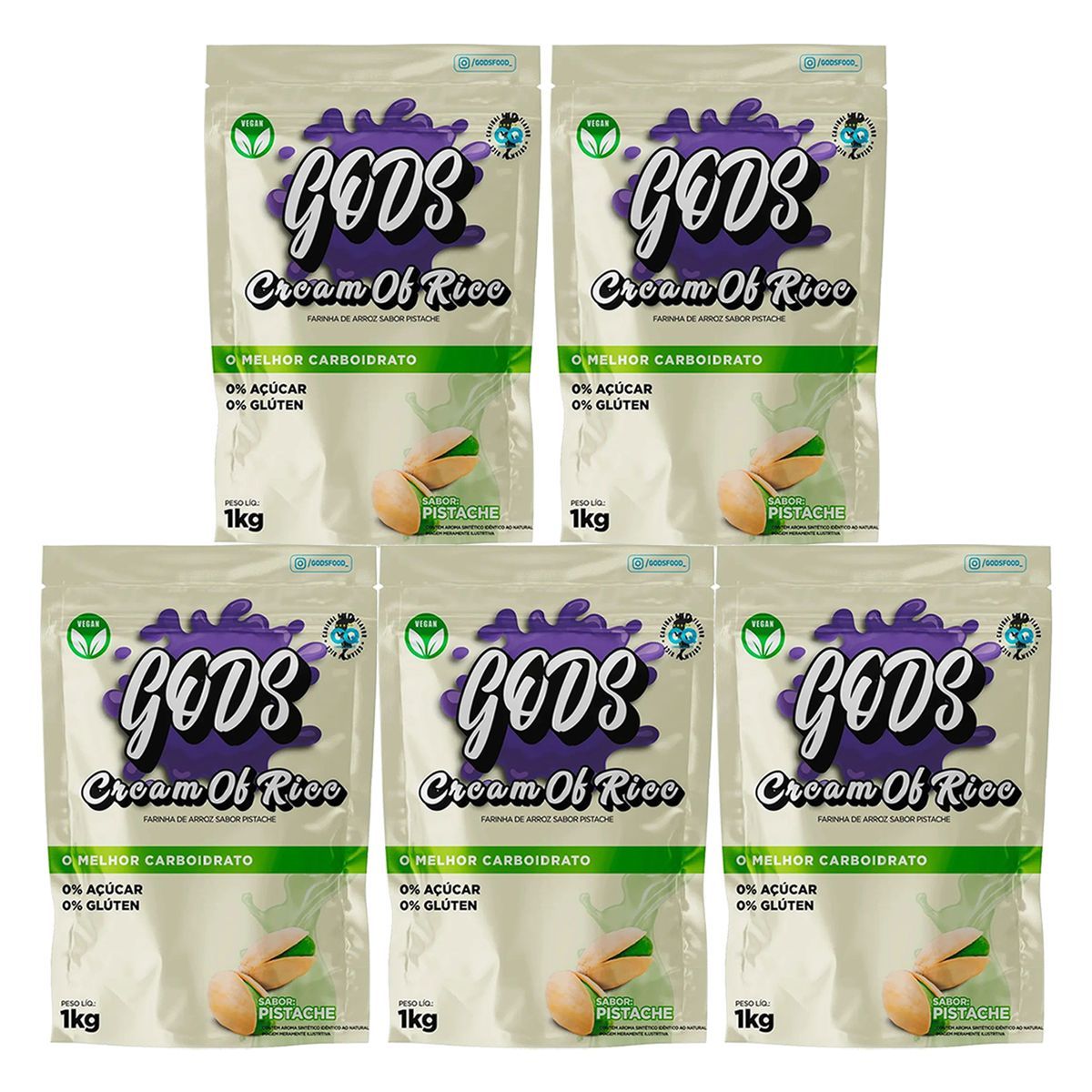 Kit 5X Cream of Rice - 1000g Refil Pistache - Canibal	