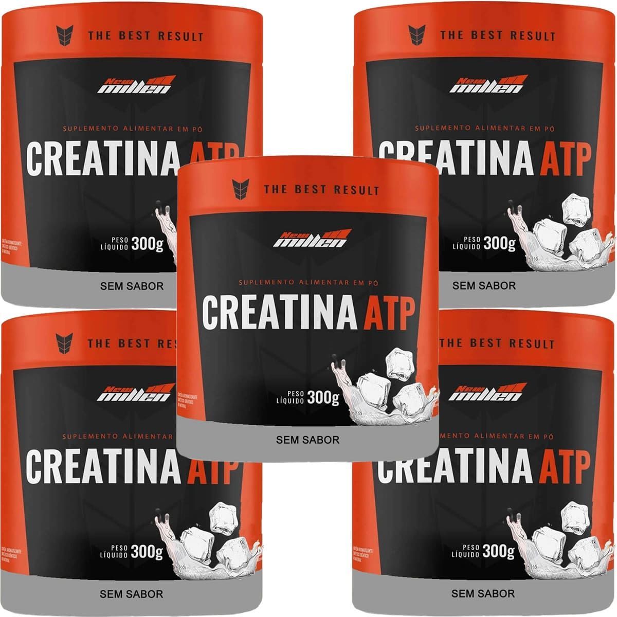 Kit 5X Creatina ATP - 300g Sem Sabor - New Millen