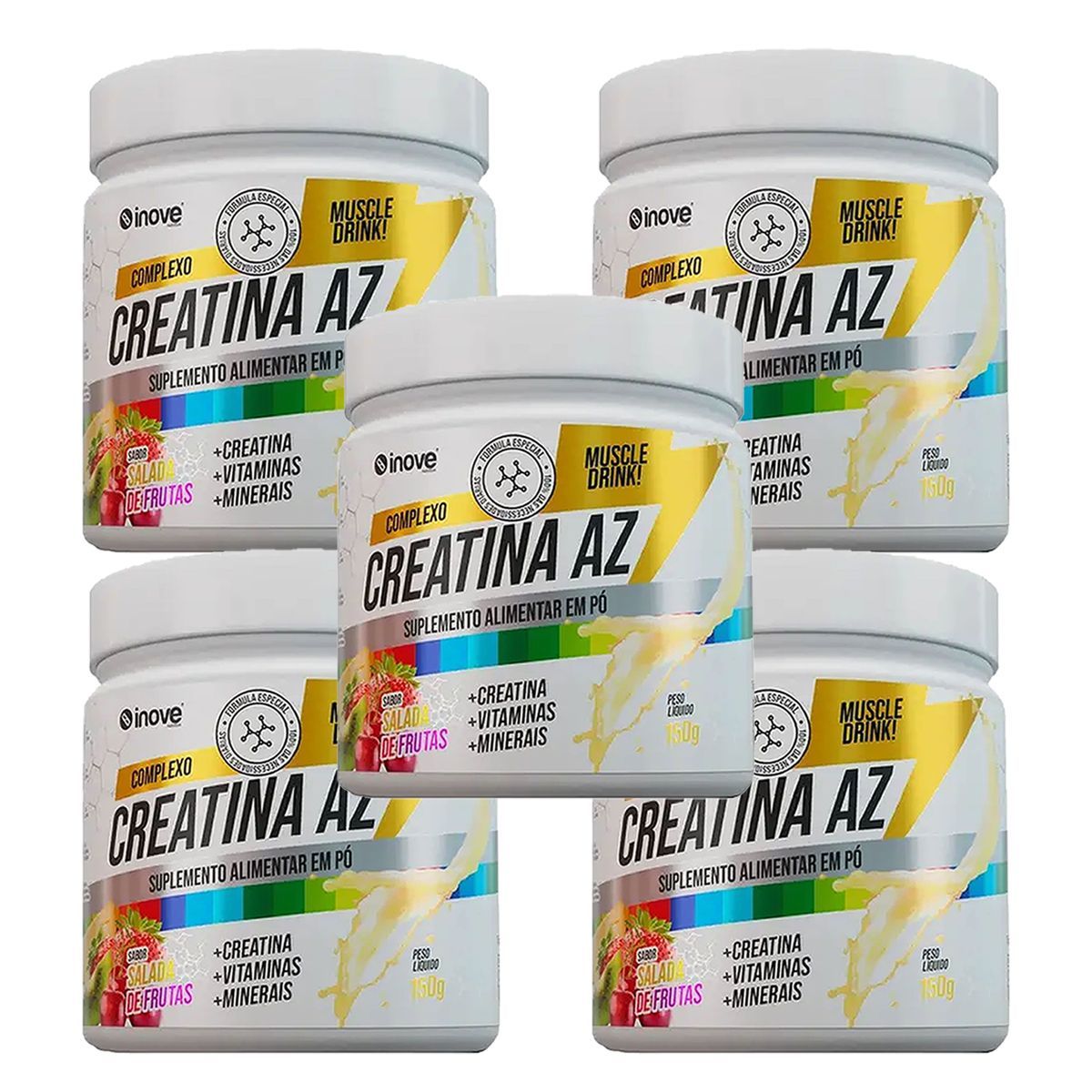 Kit 5X Creatina AZ + Vitaminas - 150g Salada de Frutas -  Inove Nutrition