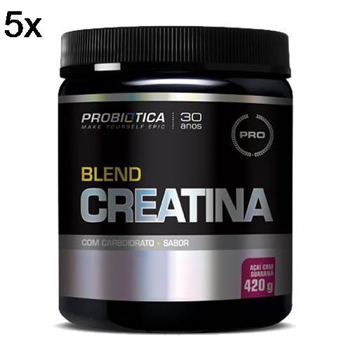 Kit 5X Creatina Blend - 420g Aca� com Guarana - Probiotica