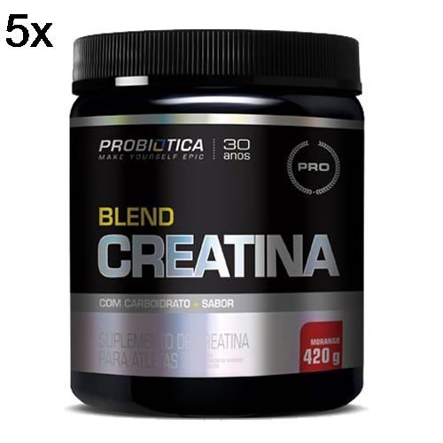 Kit 5X Creatina Blend - 420g Morango - Probiotica