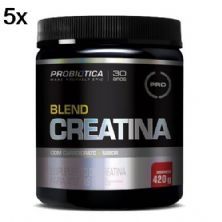 Kit 5X Creatina Blend - 420g Morango - Probiotica
