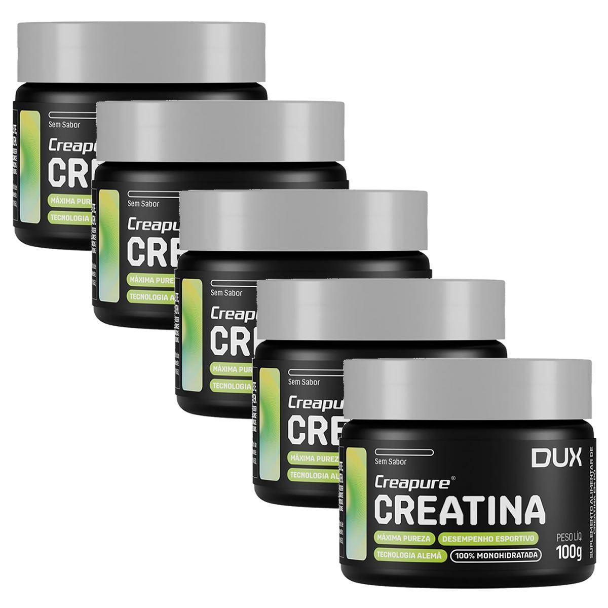 Kit 5X Creatina Creapure - 100g Sabor Natural - Dux Nutrition