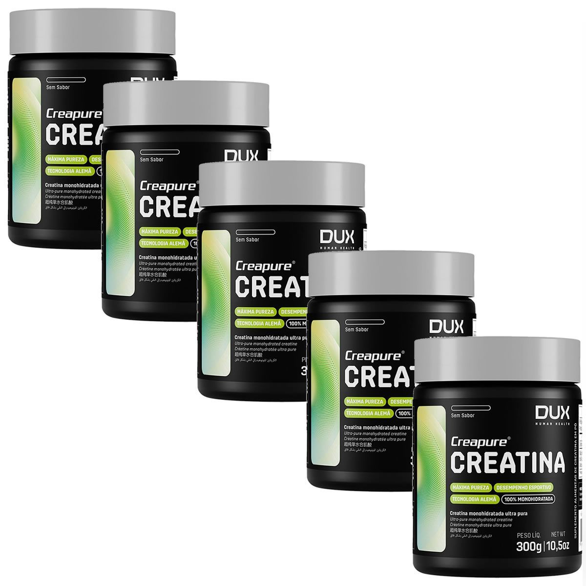 Kit 5X Creatina  Creapure  - 300g Sabor Natural - Dux Nutrition