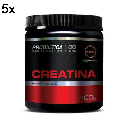 Kit 5X Creatina Creapure  Monohidratada Pura - 400g - Probi�tica