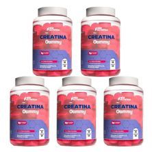 Kit 5X Creatina Gummy - 60 Gomas Freutas Vermelhas -  Newnutrition