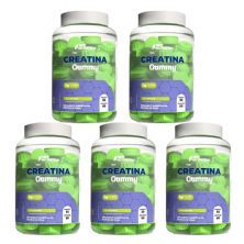 Kit 5X Creatina Gummy - 60 Gomas Uva Verde -  Newnutrition