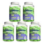 Kit 5X Creatina Gummy - 60 Gomas Uva Verde -  Newnutrition