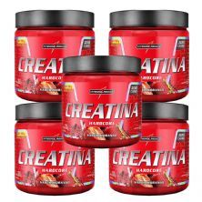 Kit 5X Creatina Hardcore - 350g Morango - Integral M�dica