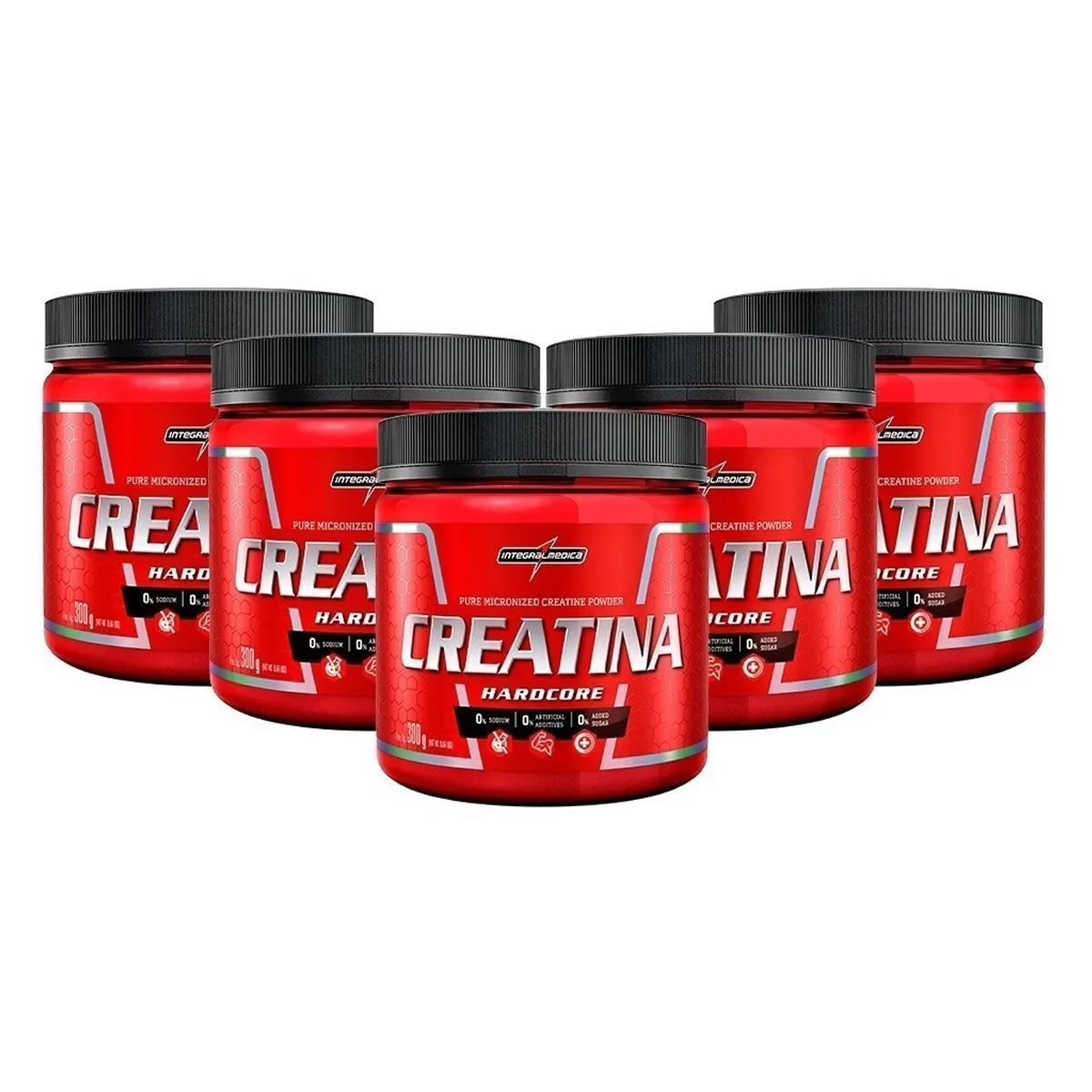 Kit 5X Creatina Hardcore Reload - 300g - IntegralM�dica