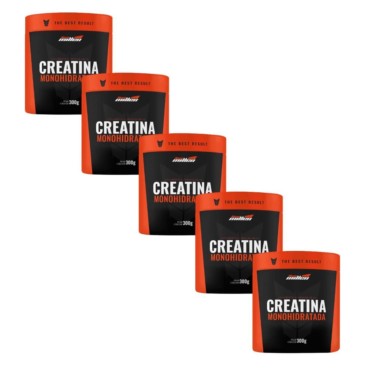 Kit 5X Creatina Monohidratada - 300g - New Millen