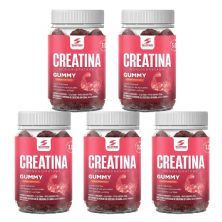 Kit 5X Creatina Monohidratada Gummy - 60 Gomas 3,5g Morango - Desinch�