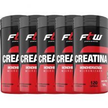 Kit 5X Creatina Monohidratada Micronizada - 120 C�psulas - FTW