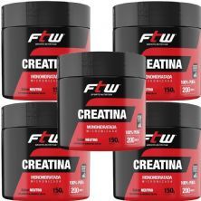 Kit 5X Creatina Monohidratada Micronizada - 150g Neutro - FTW