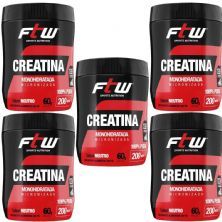 Kit 5X Creatina Monohidratada Micronizada - 60g Neutro - FTW