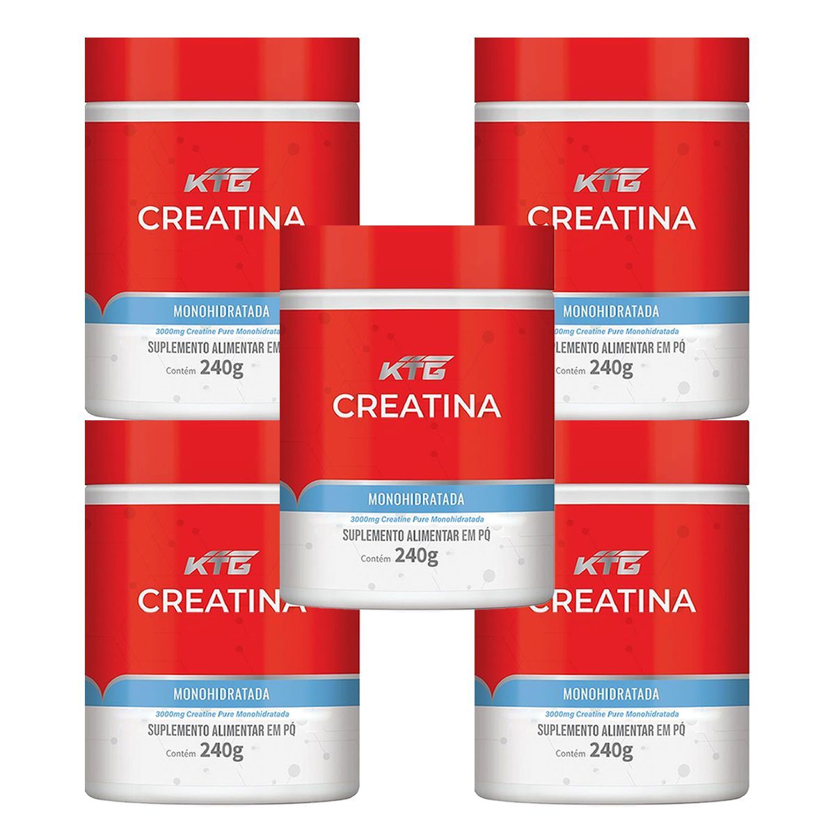 Kit 5X Creatina Monohidratada Sports - 240g - Katigu�