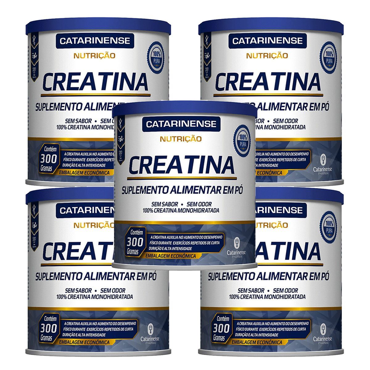 Kit 5X Creatina Nutri��o - 300g Neutro - Catarinense