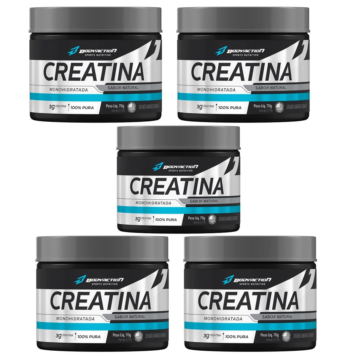 Kit 5X Creatine 20 Days Autonomy - 70g - BodyAction