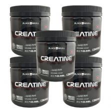 Kit 5X Creatine Monohidratada - 300g Sem Sabor  - Black Skull