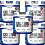 Kit 5X Creatine Monohydrate Power - 300g Sem Sabor - Profit
