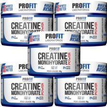Kit 5X Creatine Monohydrate Power - 90g Sem Sabor - Profit