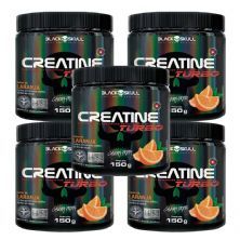Kit 5X Creatine Turbo Monohidratada - 150g Laranja - Black Skull