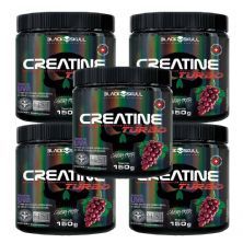 Kit 5X Creatine Turbo Monohidratada - 150g Uva - Black Skull