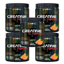 Kit 5X Creatine Turbo Monohidratada - 300g Laranja - Black Skull