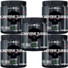 Kit 5X Creatine Turbo Monohidratada - 300g Lim�o - Black Skull