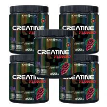 Kit 5X Creatine Turbo Monohidratada - 300g Uva - Black Skull
