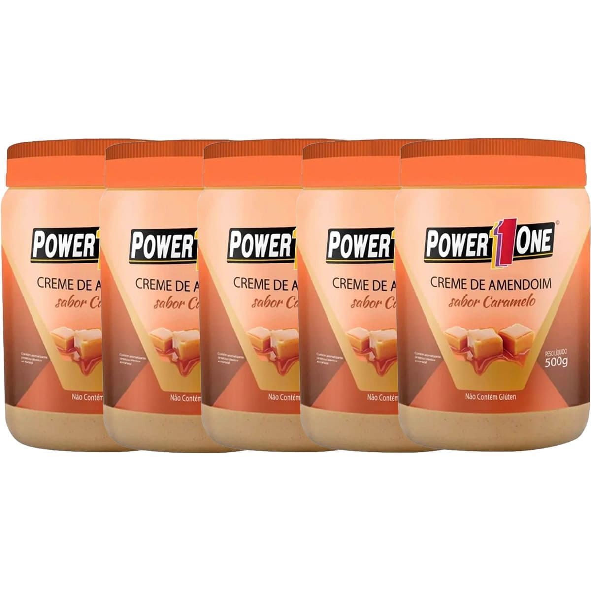 Kit 5X Creme de Amendoim - 500g Caramelo - Power One