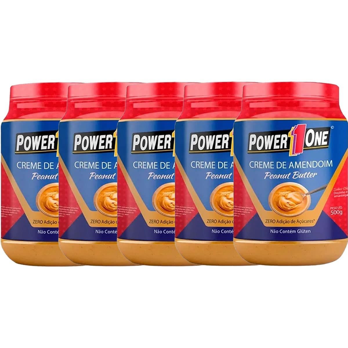 Kit 5X Creme de Amendoim - 500g Peanut Butter - Power One