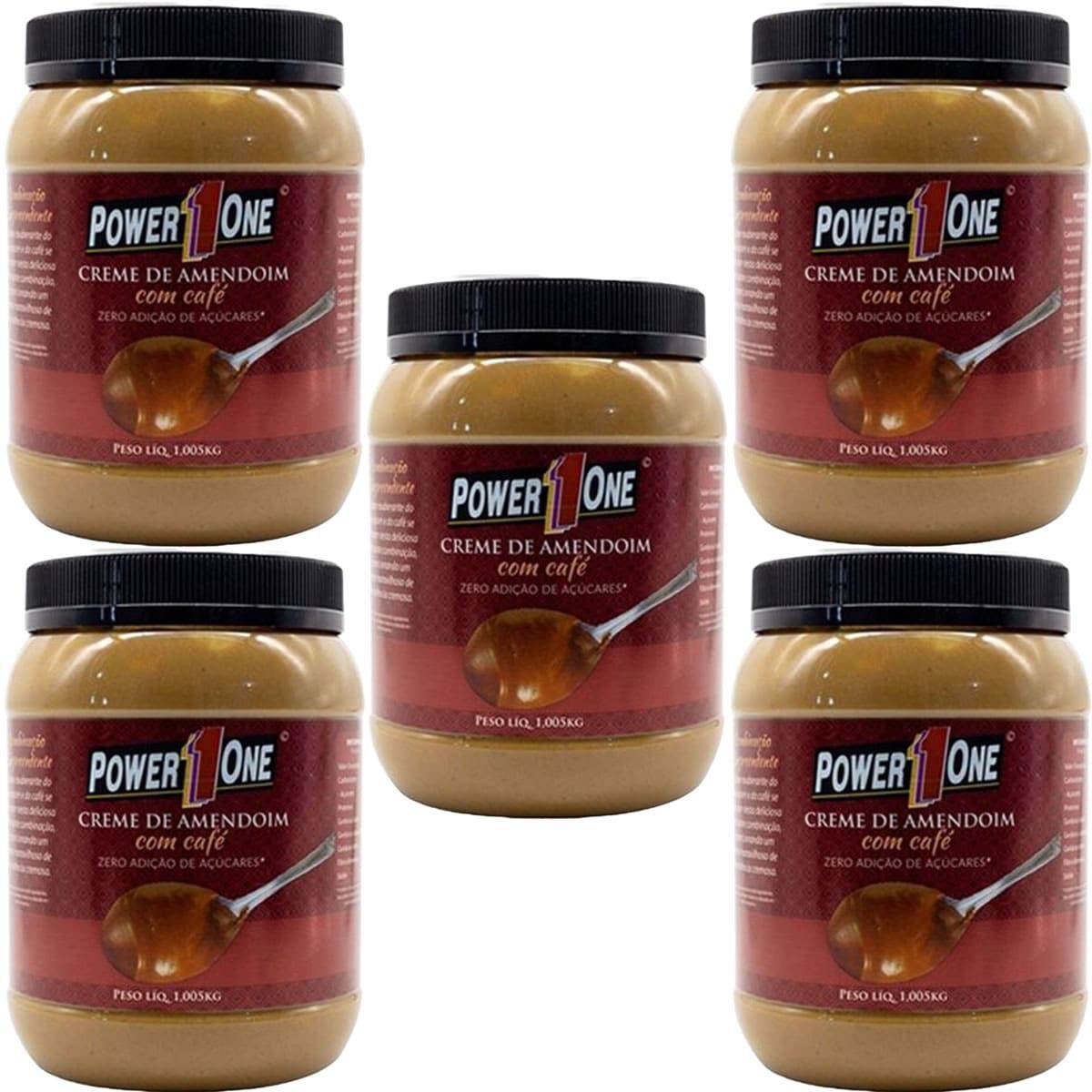 Kit 5X Creme de Amendoim com Caf� - 1005g - Power One