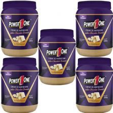 Kit 5X Creme de Amendoim com Chocolate Branco - 1005g - Power One