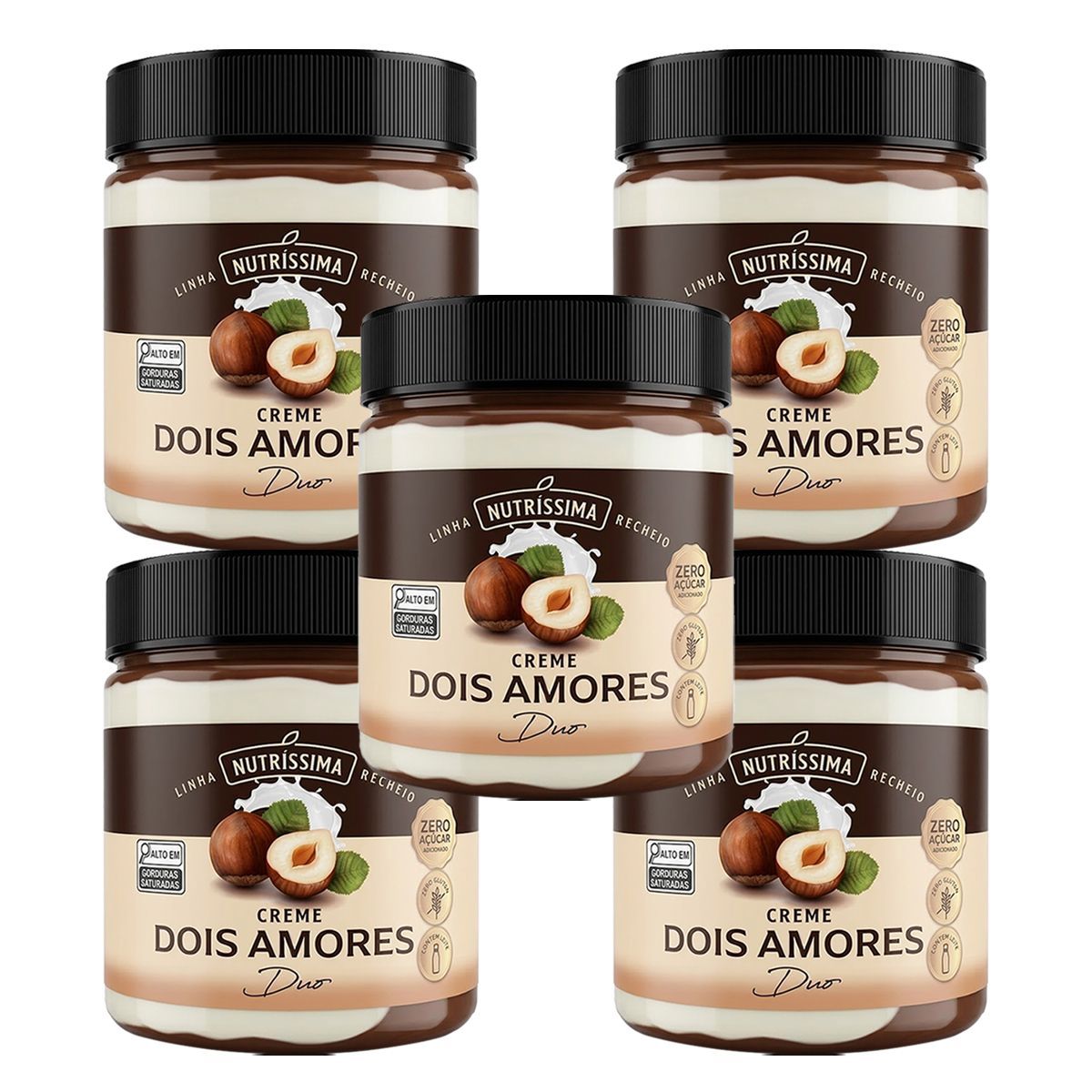 Kit 5X Creme de Avellan Duo - 450g Avel� com Leite - Nutr�ssima