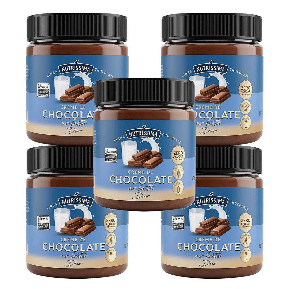Kit 5X Creme de Chocolate ao Leite - 450g - Nutr�ssima