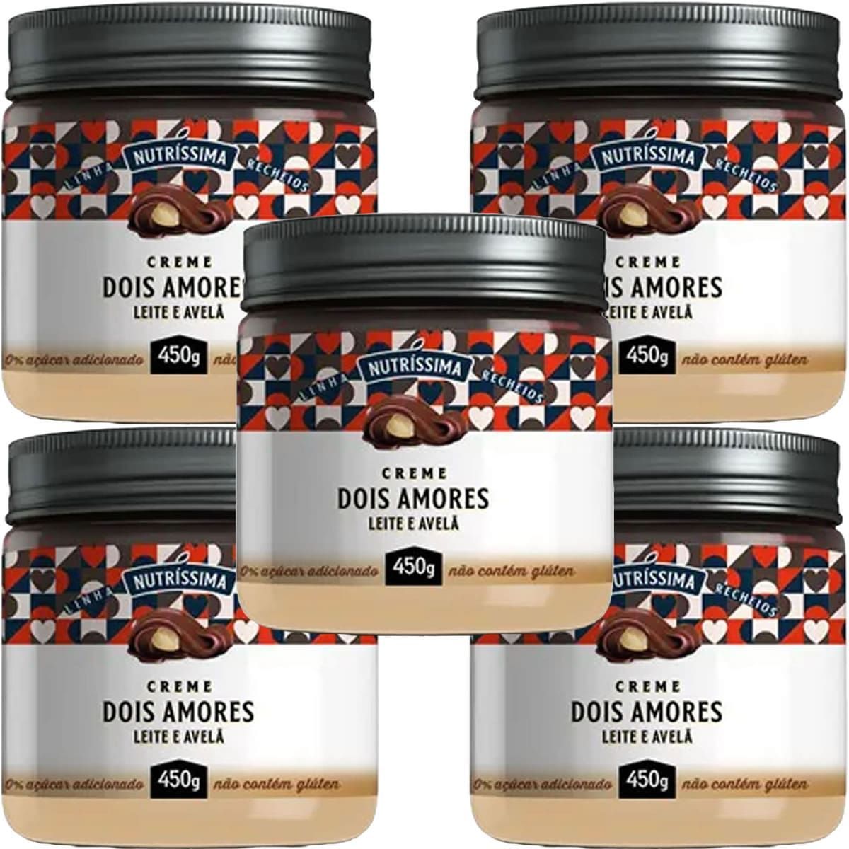 Kit 5X Creme Dois Amores - 450g Leite e Avel� -  Nutrissima