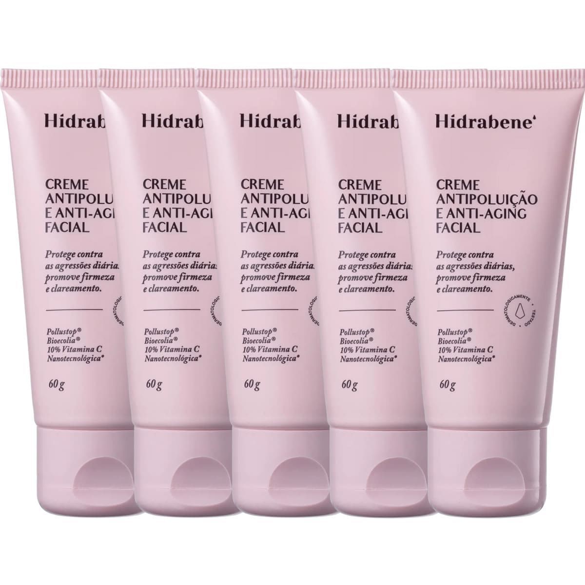 Kit 5X Creme Facial Antipolui��o e  Anti-Aging - 60g - Hidrabene