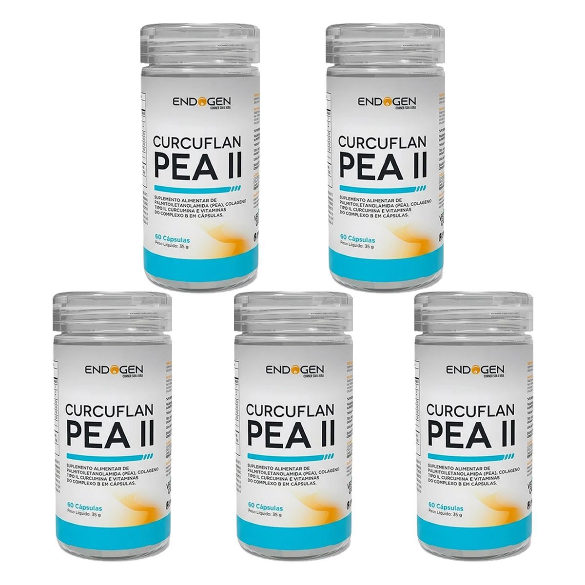 Kit 5X Curcuflan PEA II - 60 C�psulas - Endogen