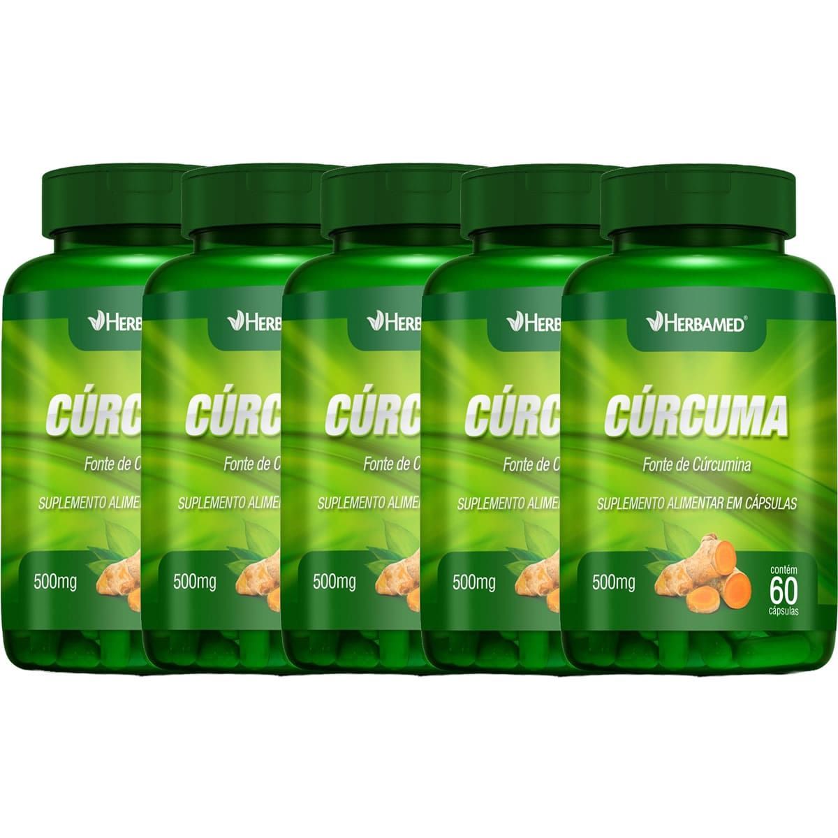 Kit 5X C�rcuma - 60 C�psulas - Herbamed