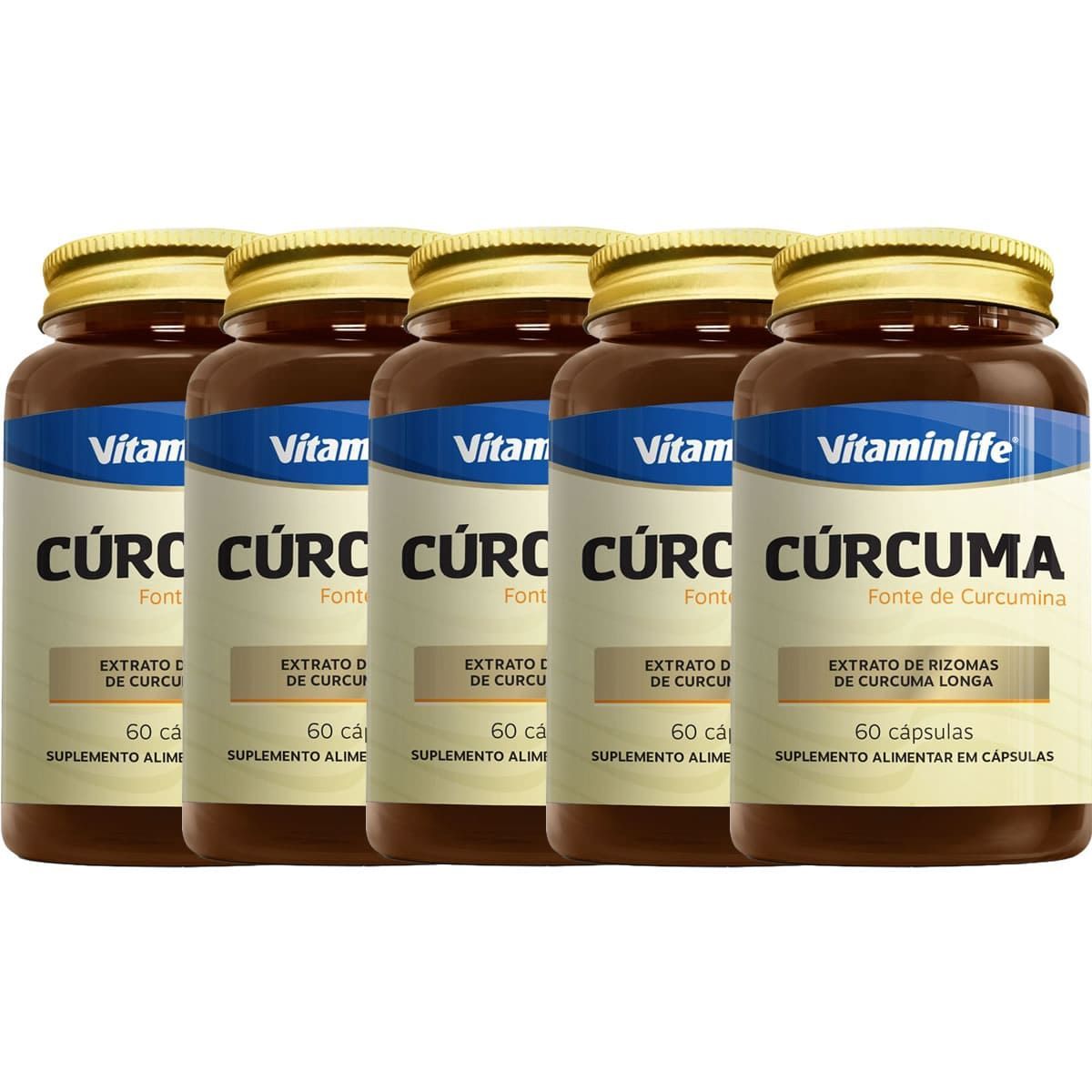 Kit 5X C�rcuma - 60 C�psulas - VitaminLife