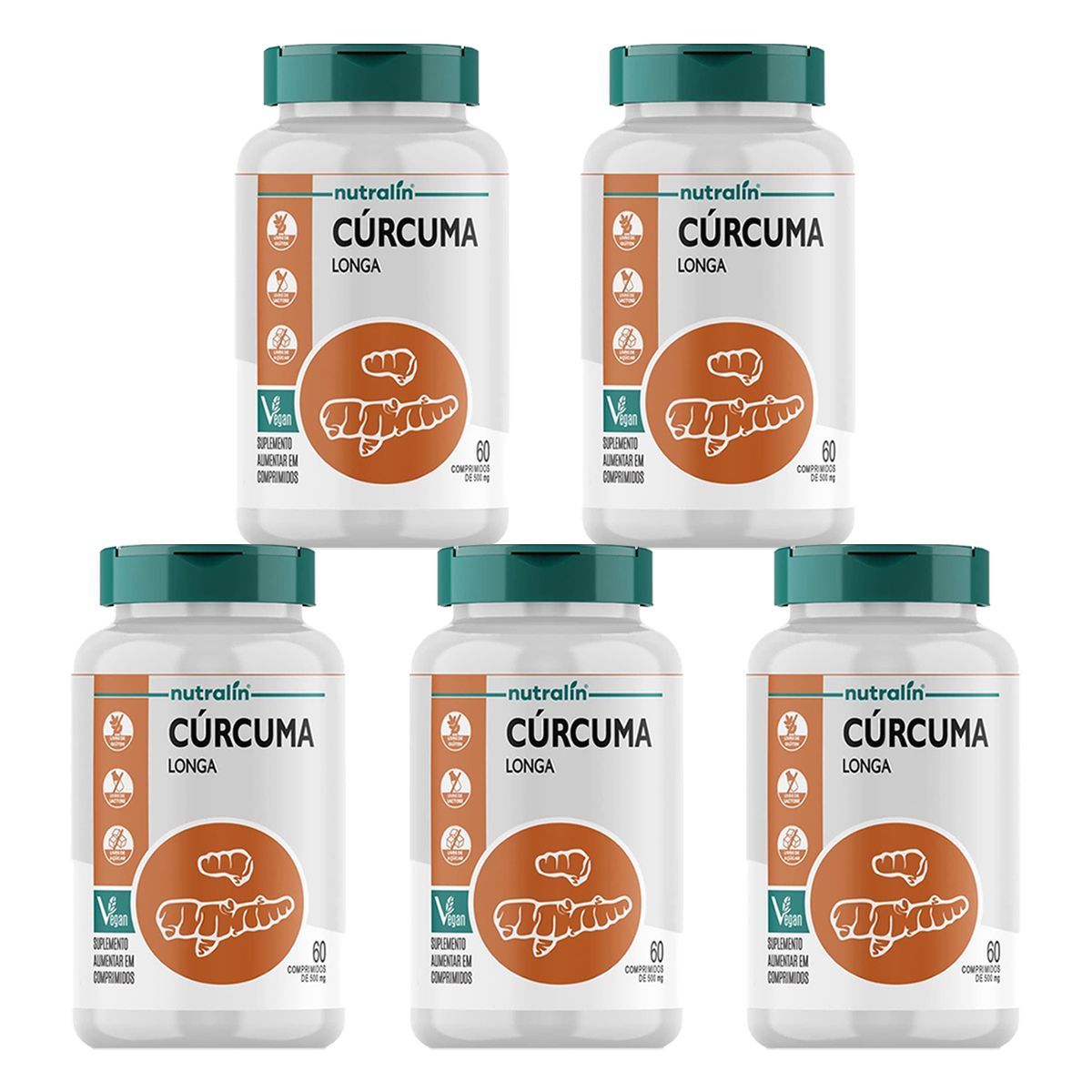 Kit 5X Curcuma Longa - 60 Comprimidos - Nutral�n